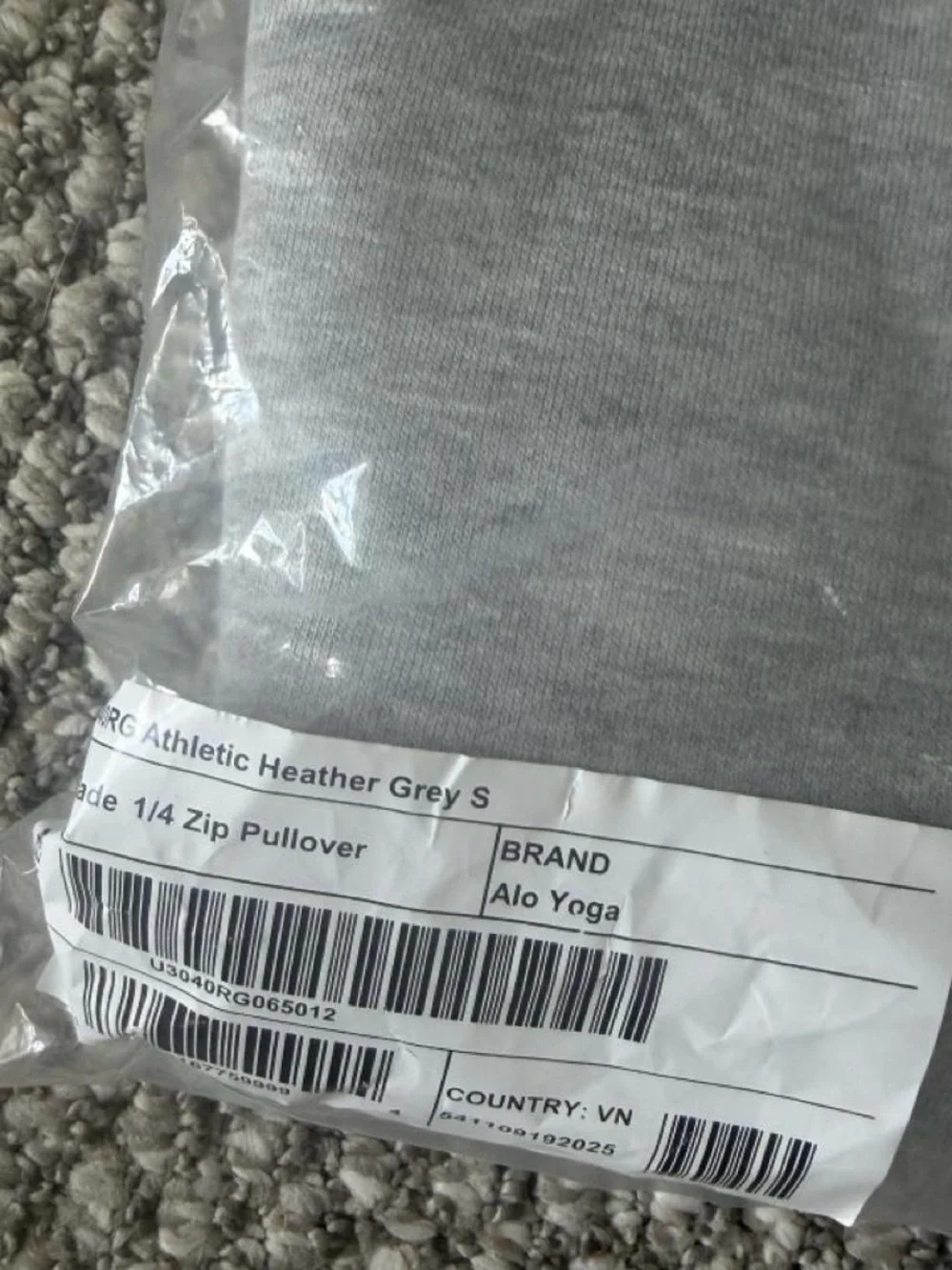 NWT ALO Accolade Grey Quarter-Zip Size Small